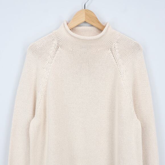 NWT J.Crew 1988 Roll Neck Relaxed Fit Sweater 100% Cotton Mountain White Large - Picture 5 of 9